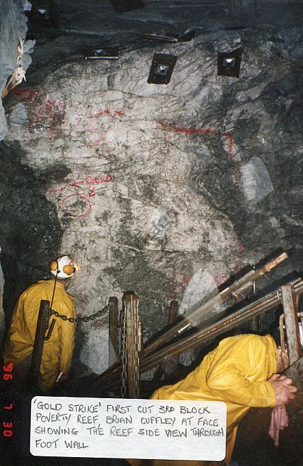 1996 Reef Mining NL Pov Reef-Nick O' Time Shoot first intersection in decline (30.07.96) Brian Cuffley at face
